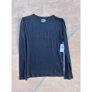 NWT 32 Degrees HEAT Kids Long Sleeve Crew Neck Base Layer Black Sz Large